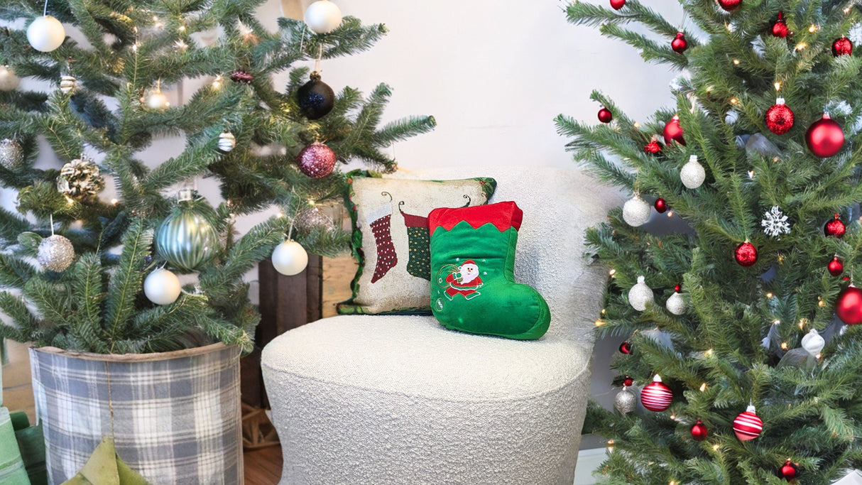 Tache Squishy Light Up Cute Christmas Santa Stocking Microbead LED Throw Pillow from Tache Home Fashion