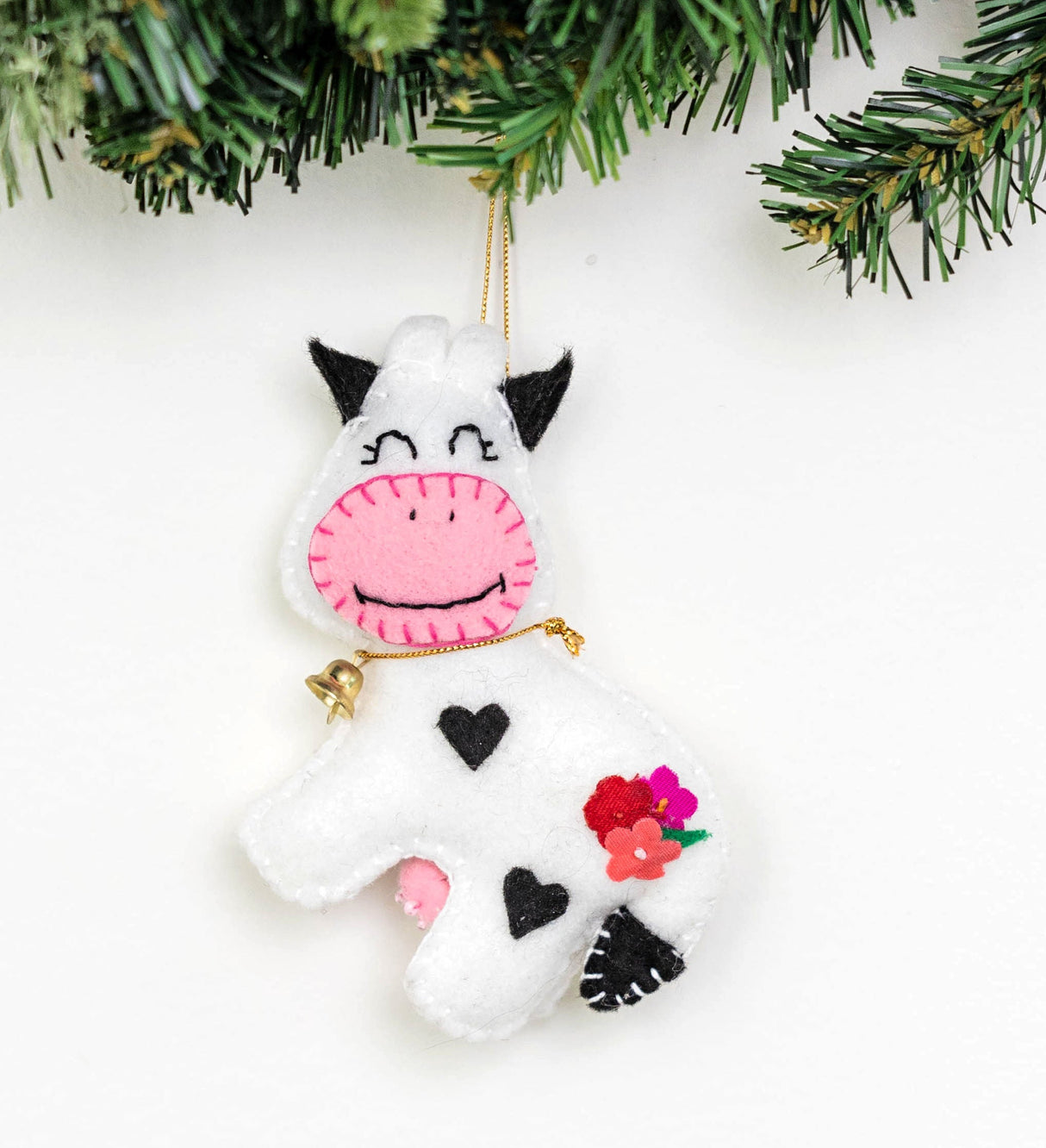 Felt Cow Ornament from Upavim Crafts