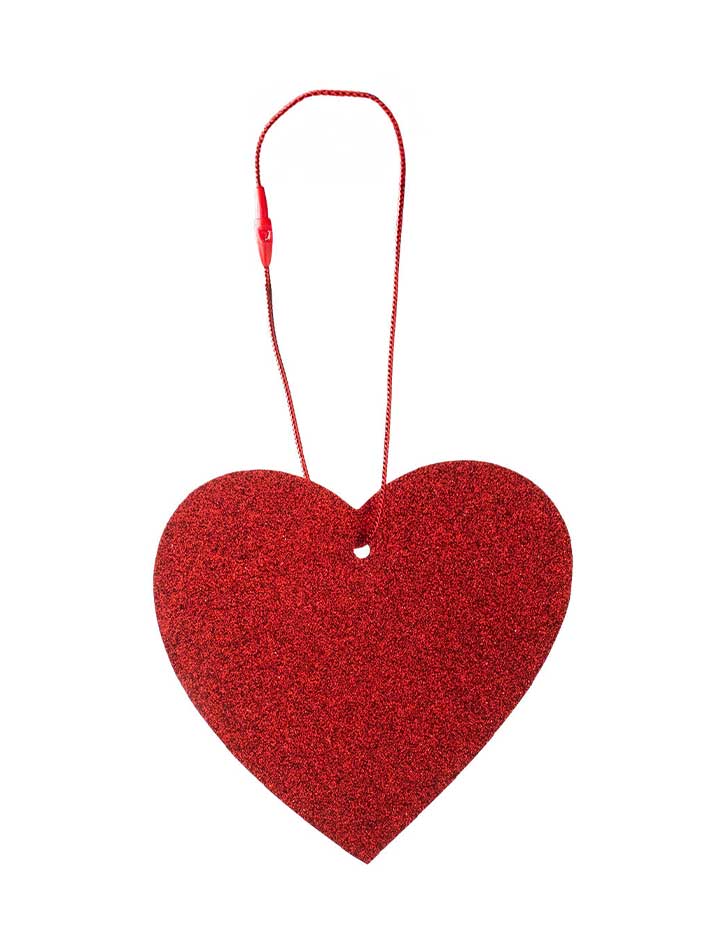Red Glitter Heart Hangtag - Set of 10 from Wildflower Cases