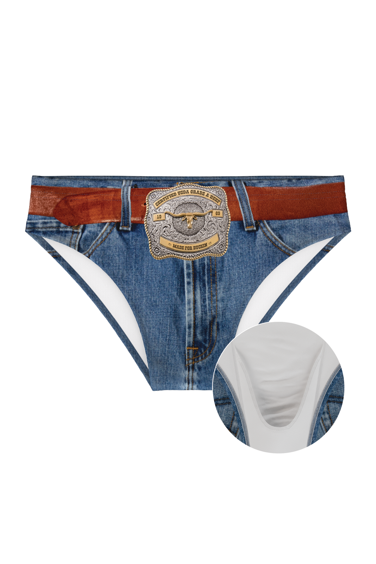 The Ranch Hand | Western Denim Ball Hammock® Pouch Swim Briefs from Shinesty