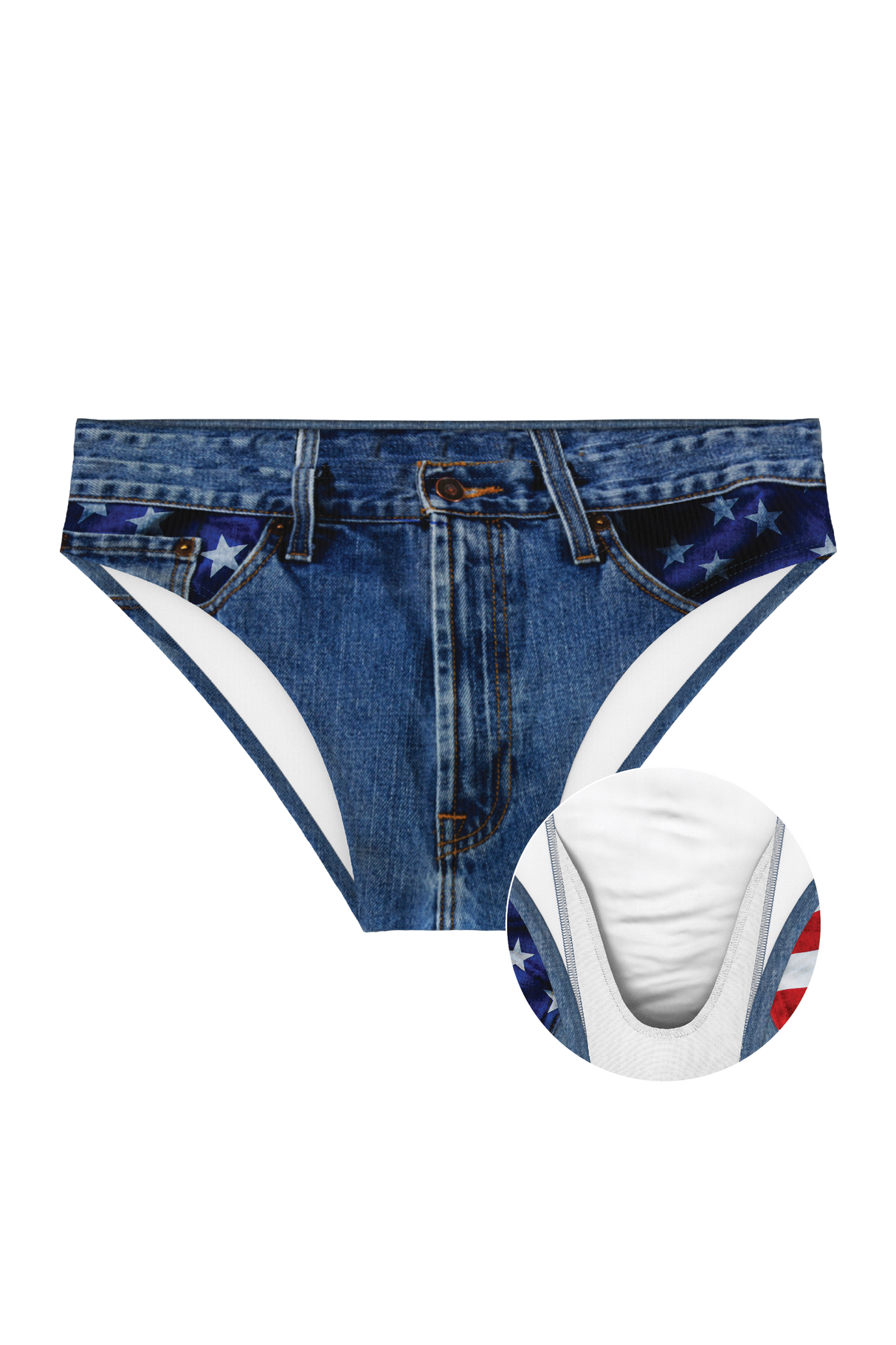 The Chattahoochee Daddy | USA Denim Print Ball Hammock® Pouch Swim Briefs from Shinesty