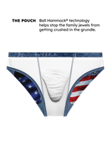 The Chattahoochee Daddy | USA Denim Print Ball Hammock® Pouch Swim Briefs from Shinesty