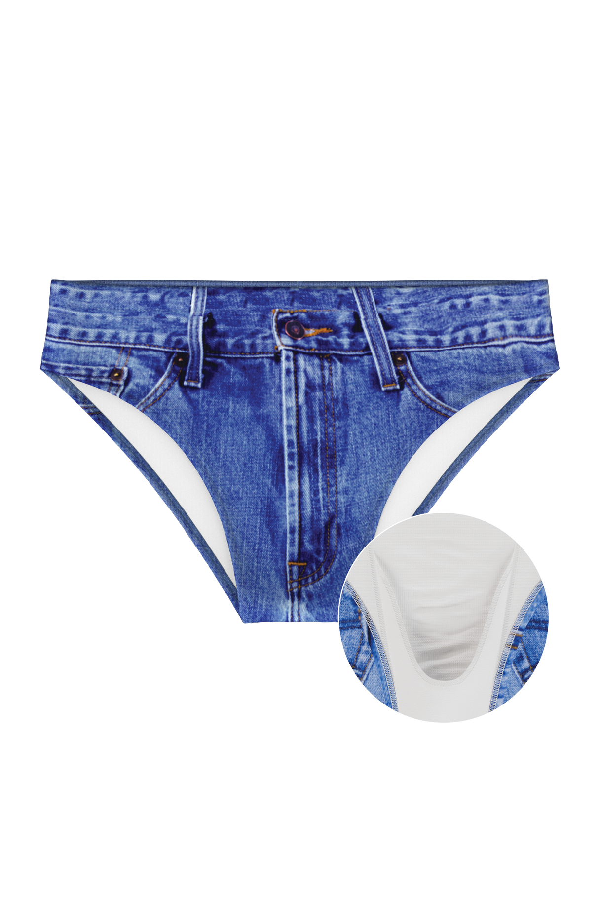 The Daytona Dong Sarong  | Denim Print Ball Hammock® Pouch Swim Briefs from Shinesty