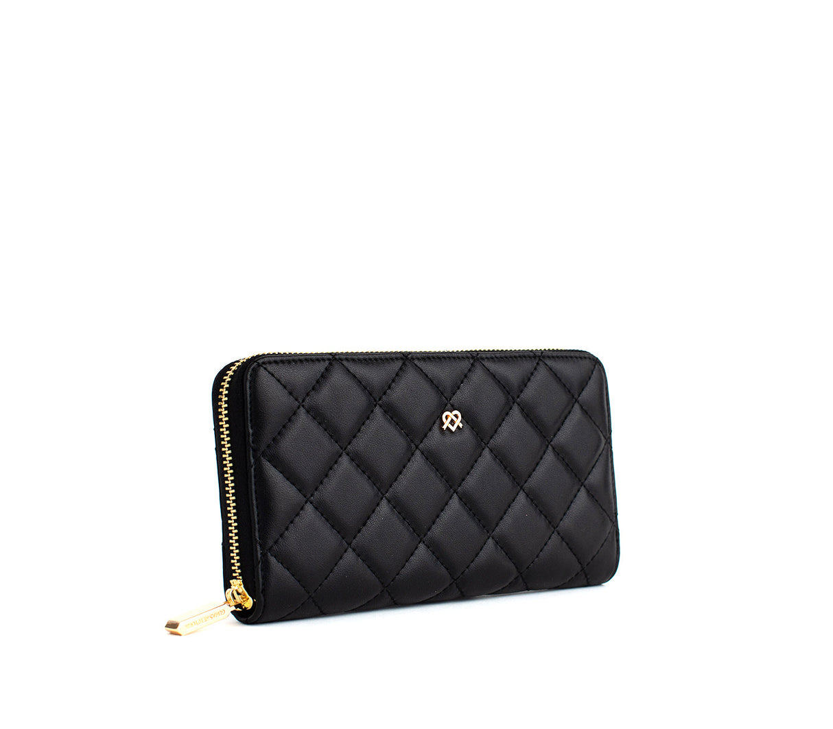 Uptown Quilted - Black Zipper Wallet from Gunas New York
