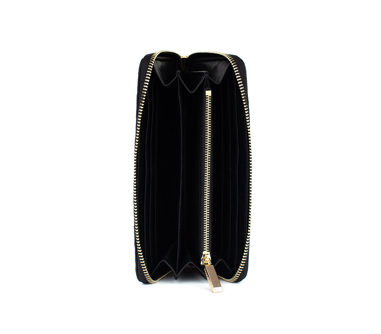 Uptown Quilted - Black Zipper Wallet from Gunas New York
