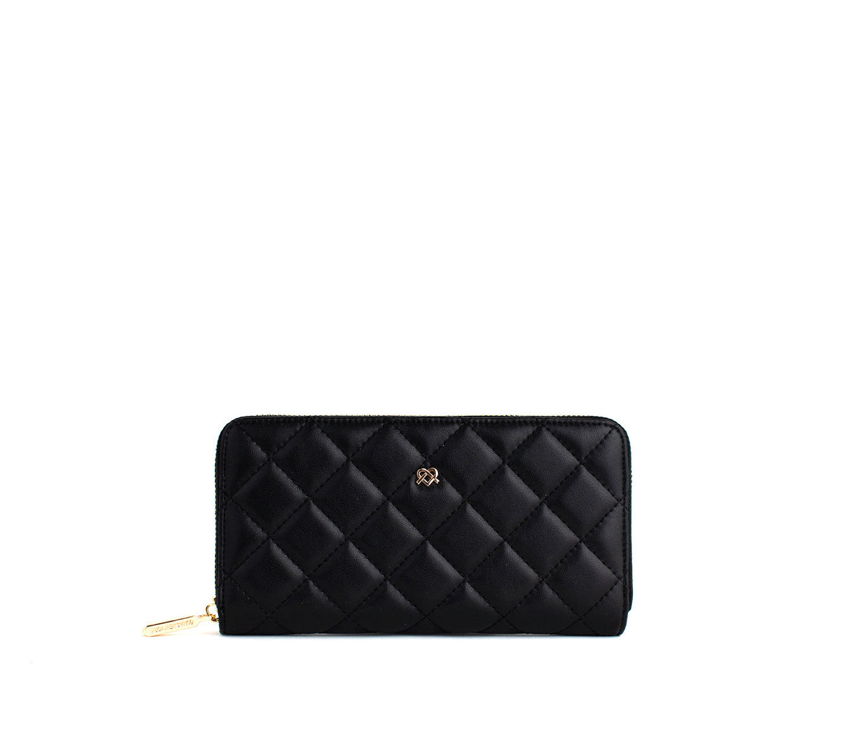 Uptown Quilted - Black Zipper Wallet from Gunas New York