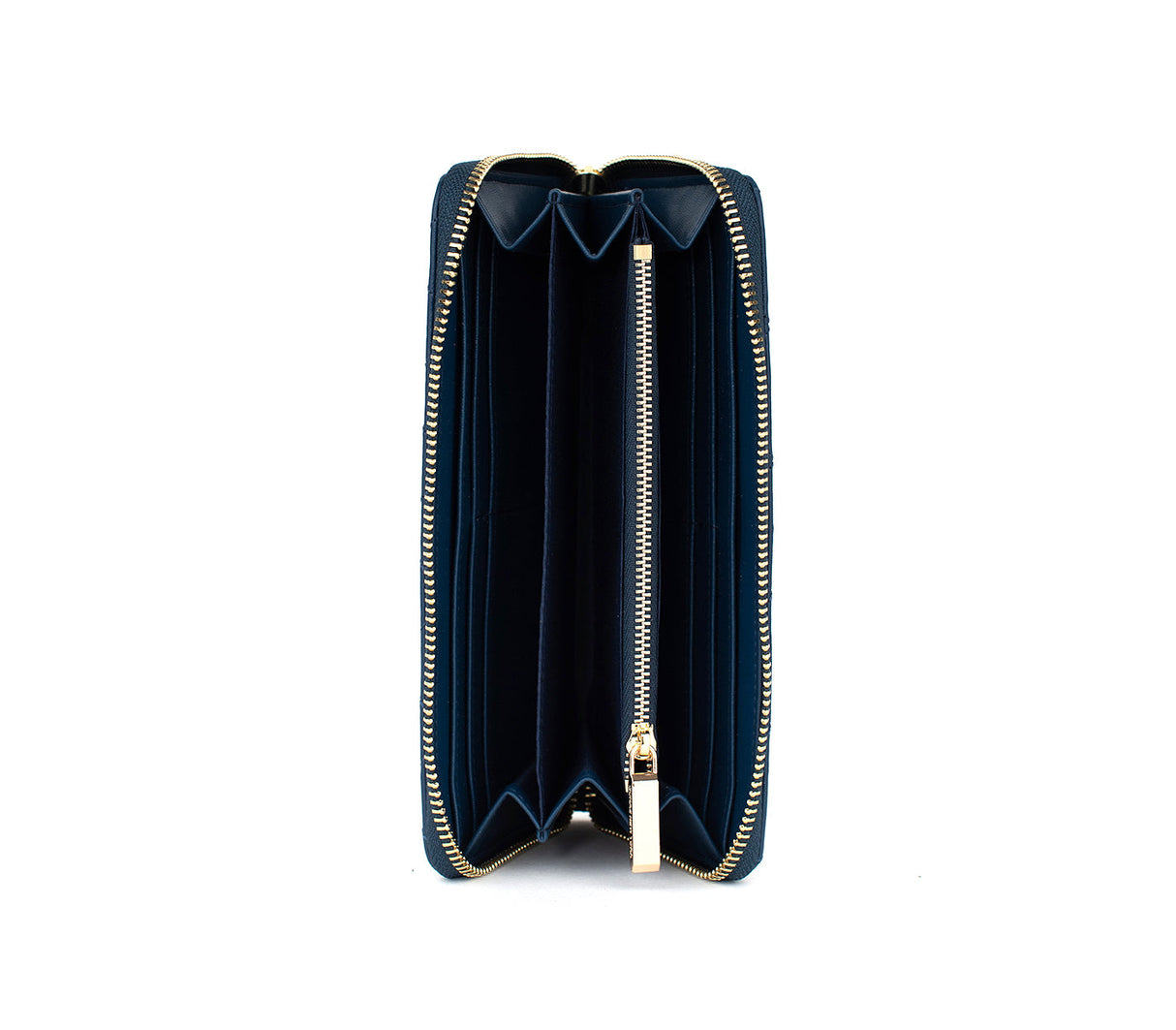 Uptown Quilted - Navy Zipper Wallet from Gunas New York