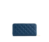 Uptown Quilted - Navy Zipper Wallet from Gunas New York