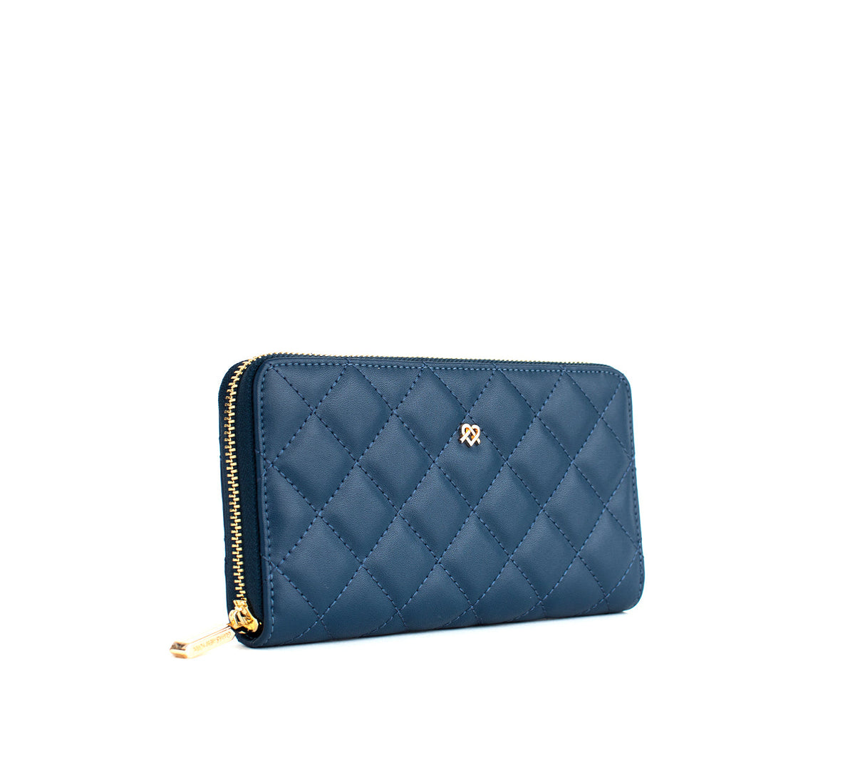 Uptown Quilted - Navy Zipper Wallet from Gunas New York