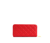 Uptown Quilted - Red Zipper Wallet from Gunas New York