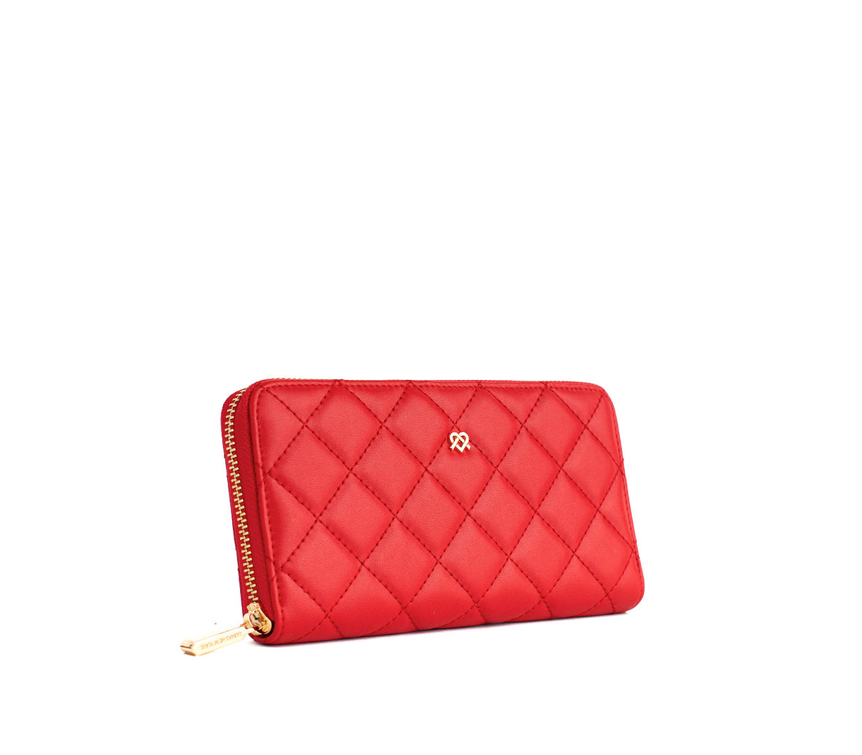 Uptown Quilted - Red Zipper Wallet from Gunas New York