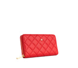 Uptown Quilted - Red Zipper Wallet from Gunas New York