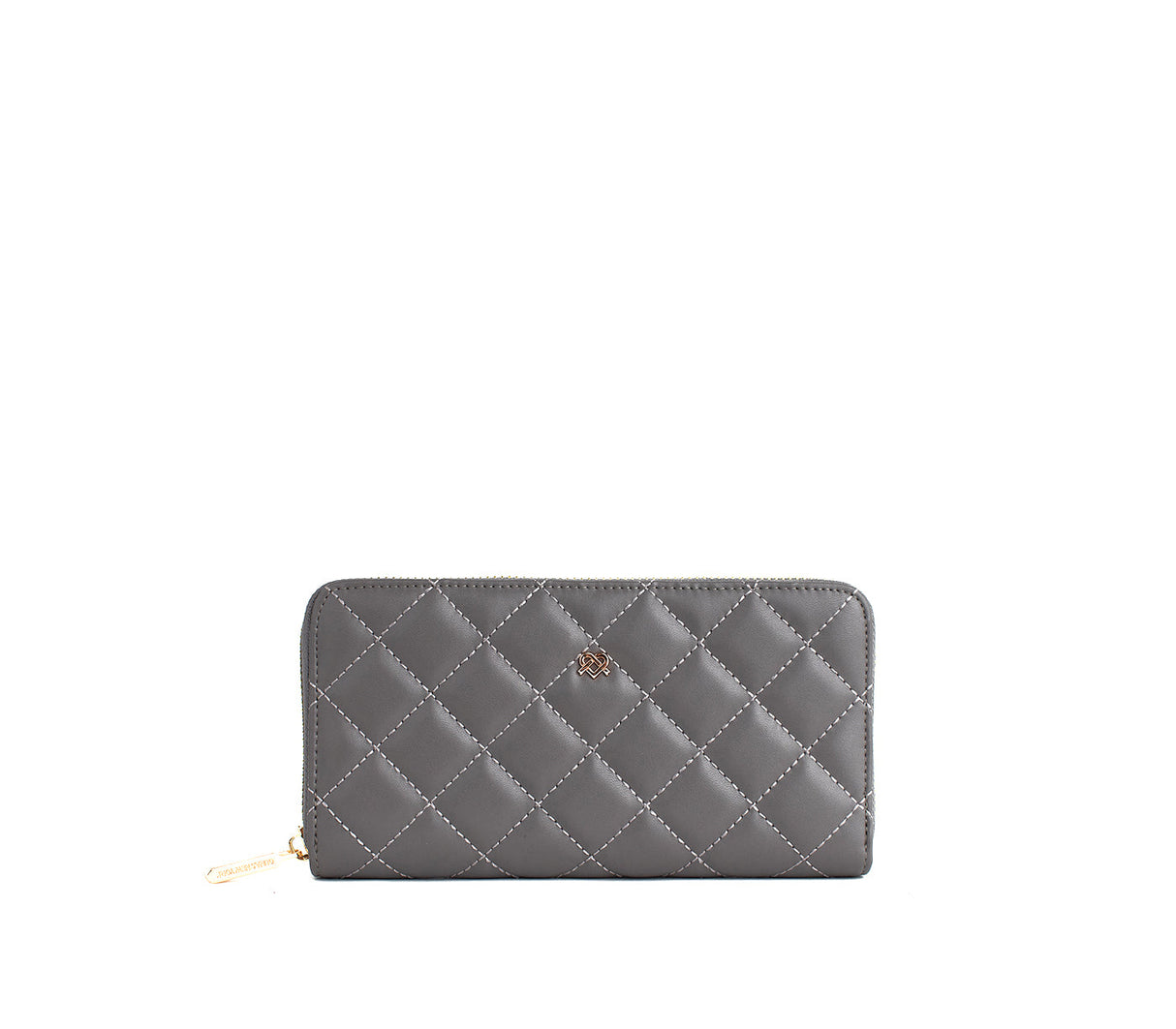 Uptown Quilted - Grey Zipper Wallet from Gunas New York