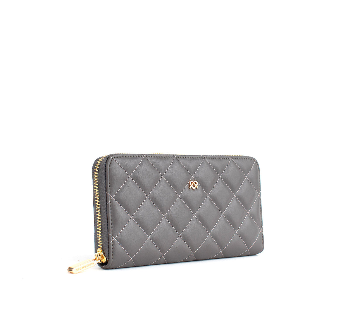 Uptown Quilted - Grey Zipper Wallet from Gunas New York