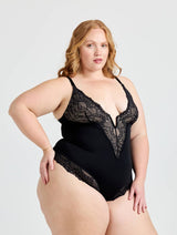 V-Neck Half Laced Bodysuit from HeyShape