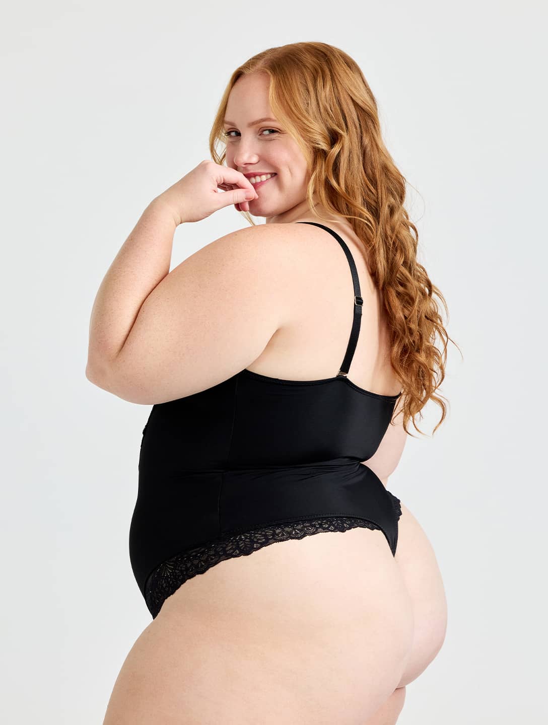 V-Neck Half Laced Bodysuit from HeyShape