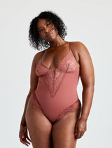 V-Neck Half Laced Bodysuit from HeyShape
