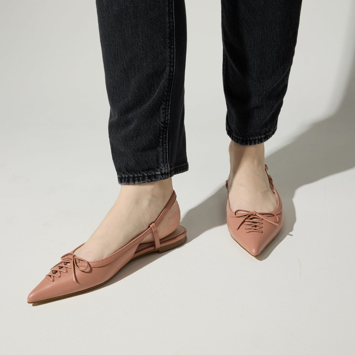 Vanessa Slingback Flat in Dusty Rose Leather from Yosi Samra