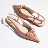 Vanessa Slingback Flat in Dusty Rose Leather from Yosi Samra