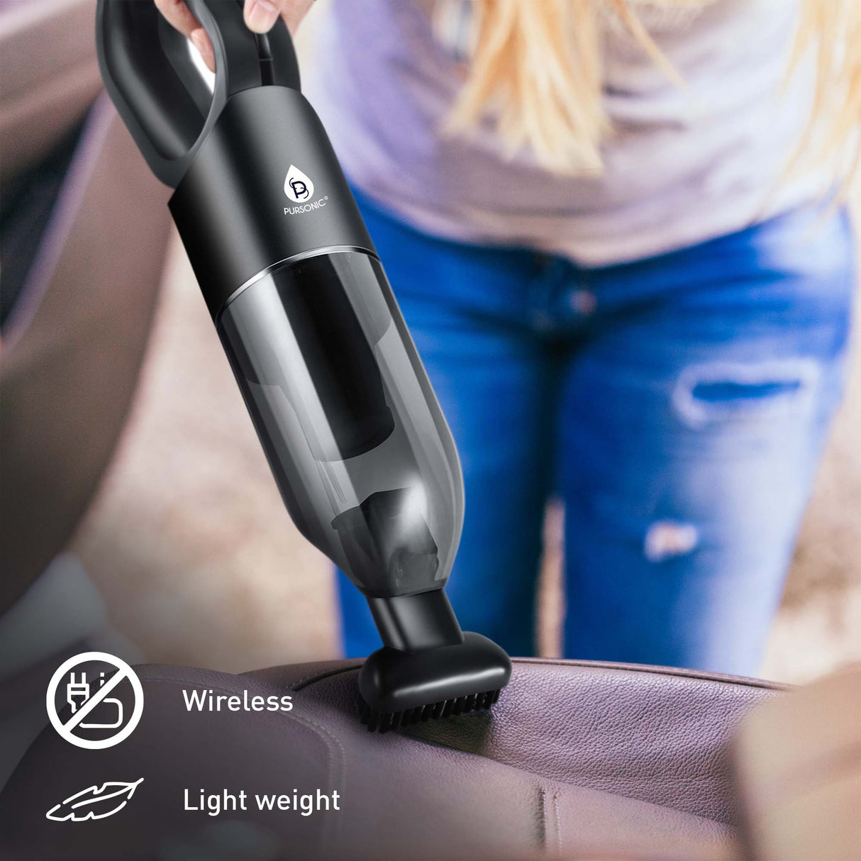 Pursonic Dual-Purpose Car & Handheld Vacuum Bundle – USB Rechargeable Cordless & Car Vacuum Cleaner Set from Pursonic