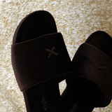 Men's Chocolate Brown Velvet House Slide from Del Toro Shoes