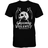 Groomed Violently Skull Men's T-Shirt From Combat Iron Apparel
