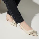 Violet Slingback Flat in Bone Leather from Yosi Samra