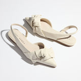 Violet Slingback Flat in Bone Leather from Yosi Samra