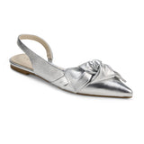 Violet Slingback Flat in Silver Leather from Yosi Samra
