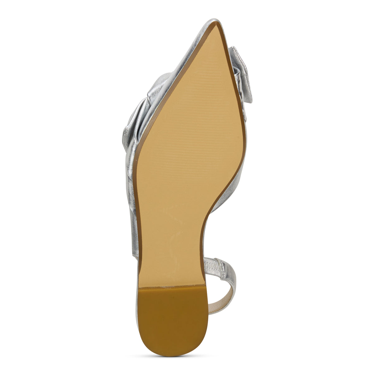 Violet Slingback Flat in Silver Leather from Yosi Samra