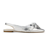 Violet Slingback Flat in Silver Leather from Yosi Samra