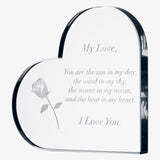 Anniversary, Birthday & Everyday 24K Gold Rose Love Box for Wife, Her, Women - Engraved Wooden Set 'To My Beautiful Love' Inscription, Includes Crystal Heart - For Birthday 1st Anniversaries from The Wine Savant