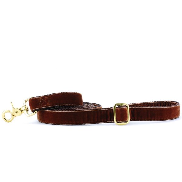 Brown Velvet Dog Leash from 2 Hounds Design