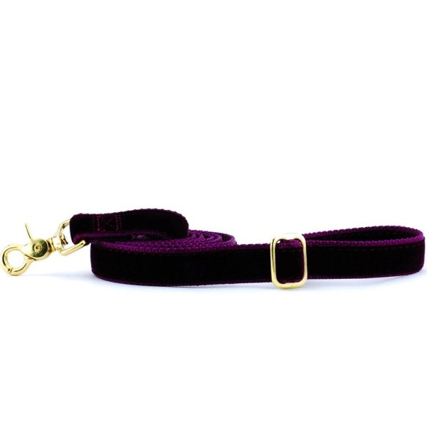 Burgundy Velvet Dog Leash from 2 Hounds Design