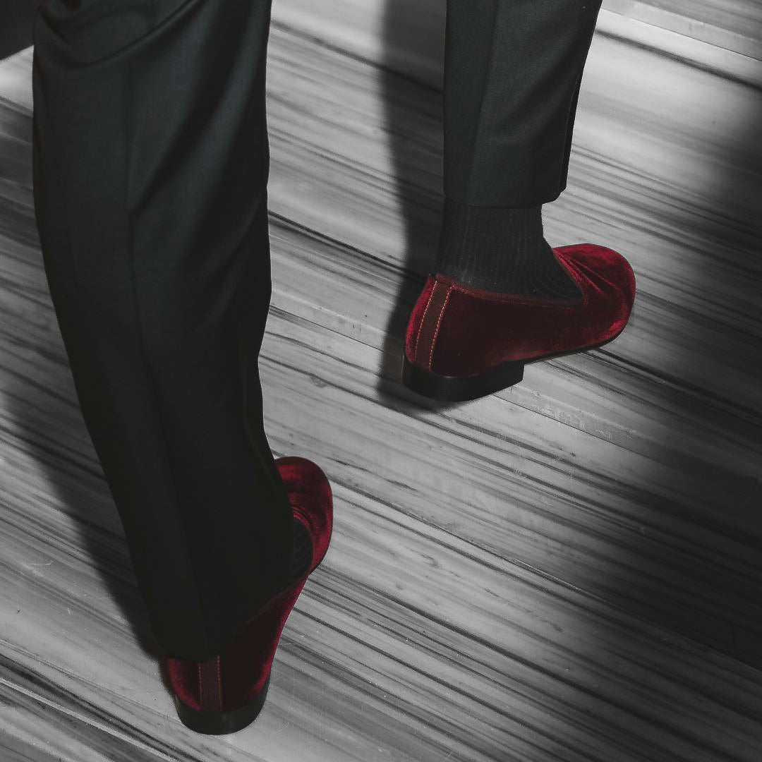Men's Oxblood Velvet Slipper II from Del Toro Shoes