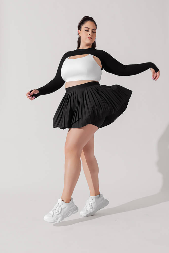 Ace ‘em Pleated Skort - Black from POPFLEX