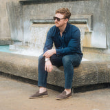 Men's Chocolate Suede Viaggio Loafer From Del Toro Shoes