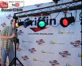 GRIFFIN - Crank Up Triangle Light Truss System - DJ Booth Trussing Stand Kit for Light Cans & Speakers - Pro Audio Lighting Stage Platform Package from GeekStands