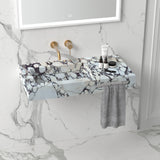 Calacatta Viola Marble Wall-mount Bathroom Sink Hidden Drain and Towel Holder from Villohome | Online Flooring Shop