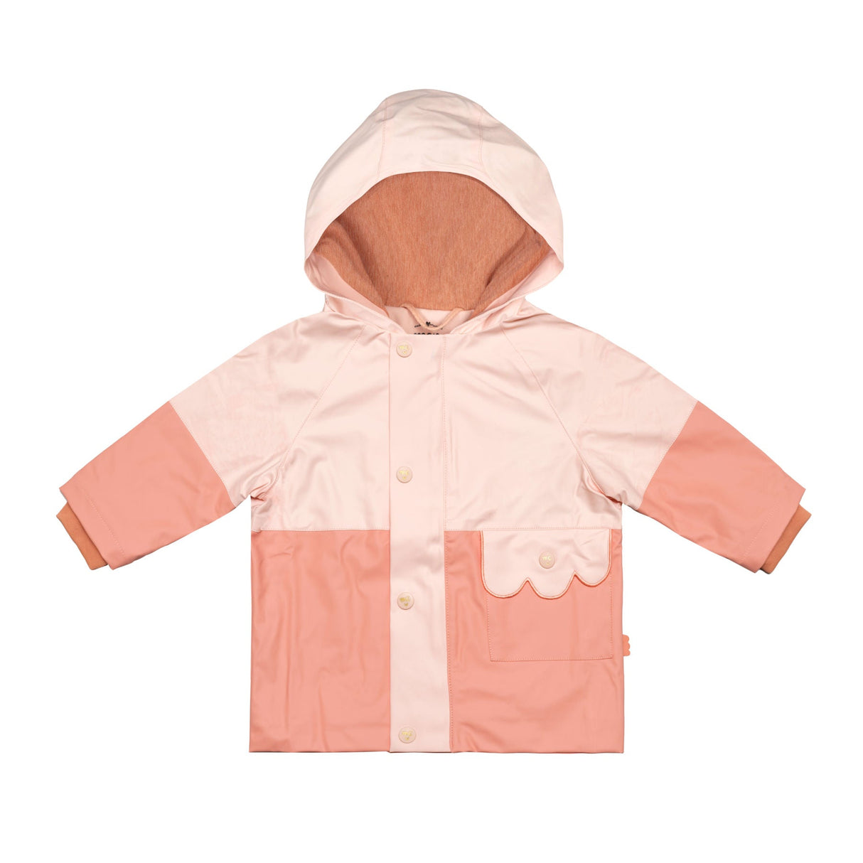 Colorblock Baby Raincoat - Soft Pink/terracoral from Manymoons