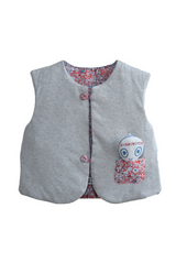 Sleeveless Kids Vest - Pomegranate & Almond from Manymoons