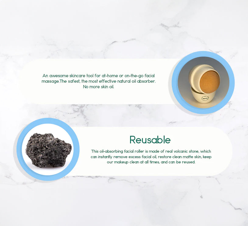 Volcanic Stone Oil-Absorbing Face Roller from BeNat