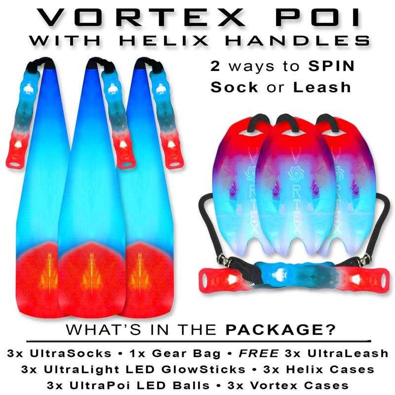 Vortex Poi W/ Non-LED Knob Handles From Ultrapoi