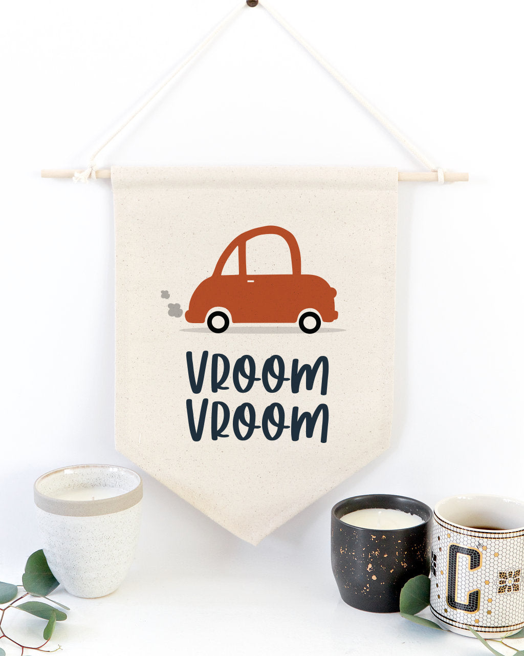 Vroom Vroom Hanging Wall Banner from The Cotton & Canvas Co.