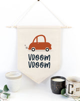 Vroom Vroom Hanging Wall Banner from The Cotton & Canvas Co.