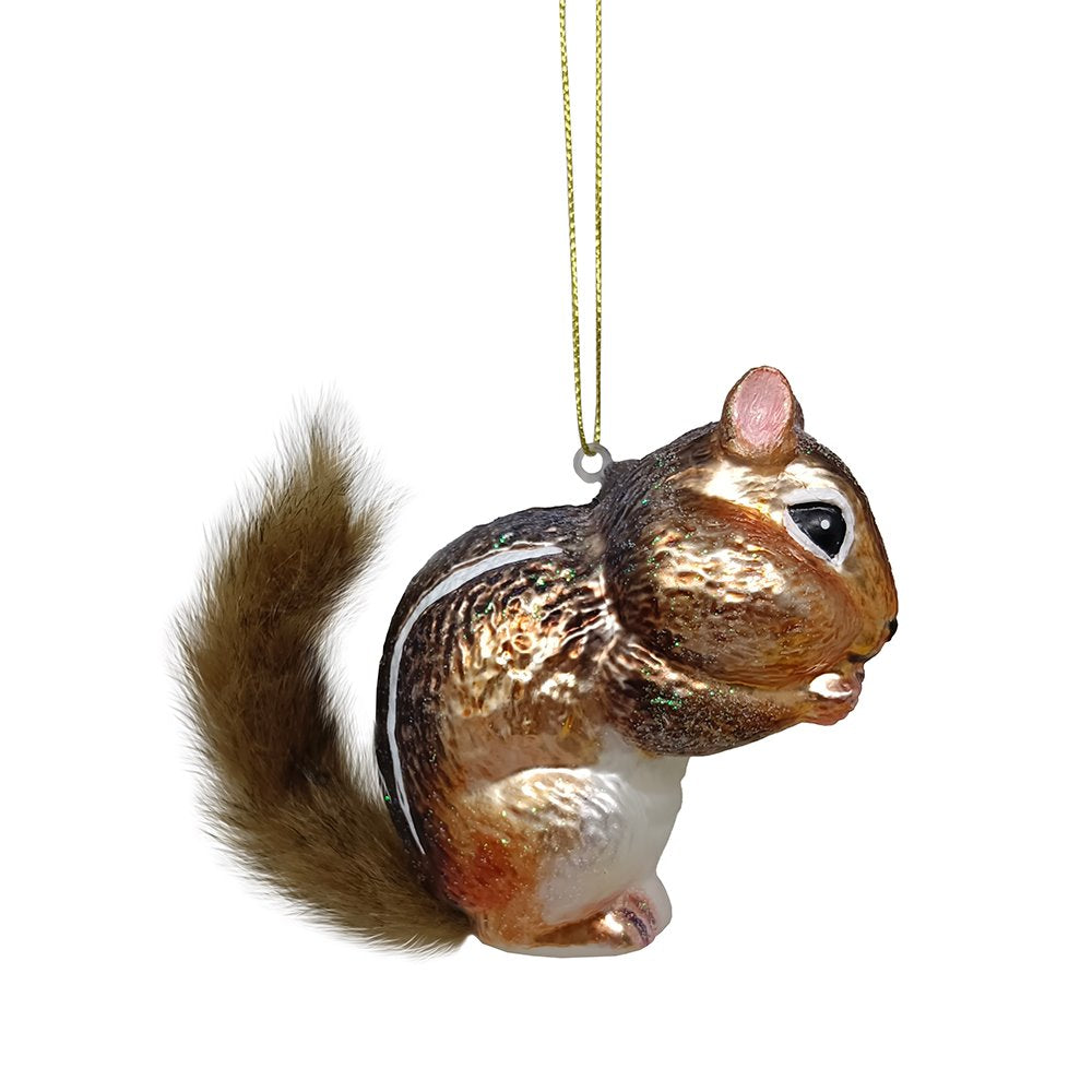 Chipmunk Glass Christmas Tree Ornament from OrnamentallyYou