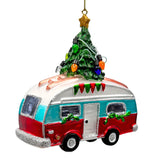 Camping RV Glass Christmas Ornament, Camper Trailer Motorhome Traveler Gift from OrnamentallyYou