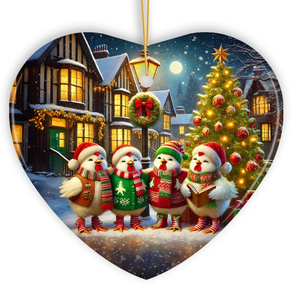 Delightful Victorian Chicken Carolers Ornament, Cozy Christmas Tree Decor from OrnamentallyYou