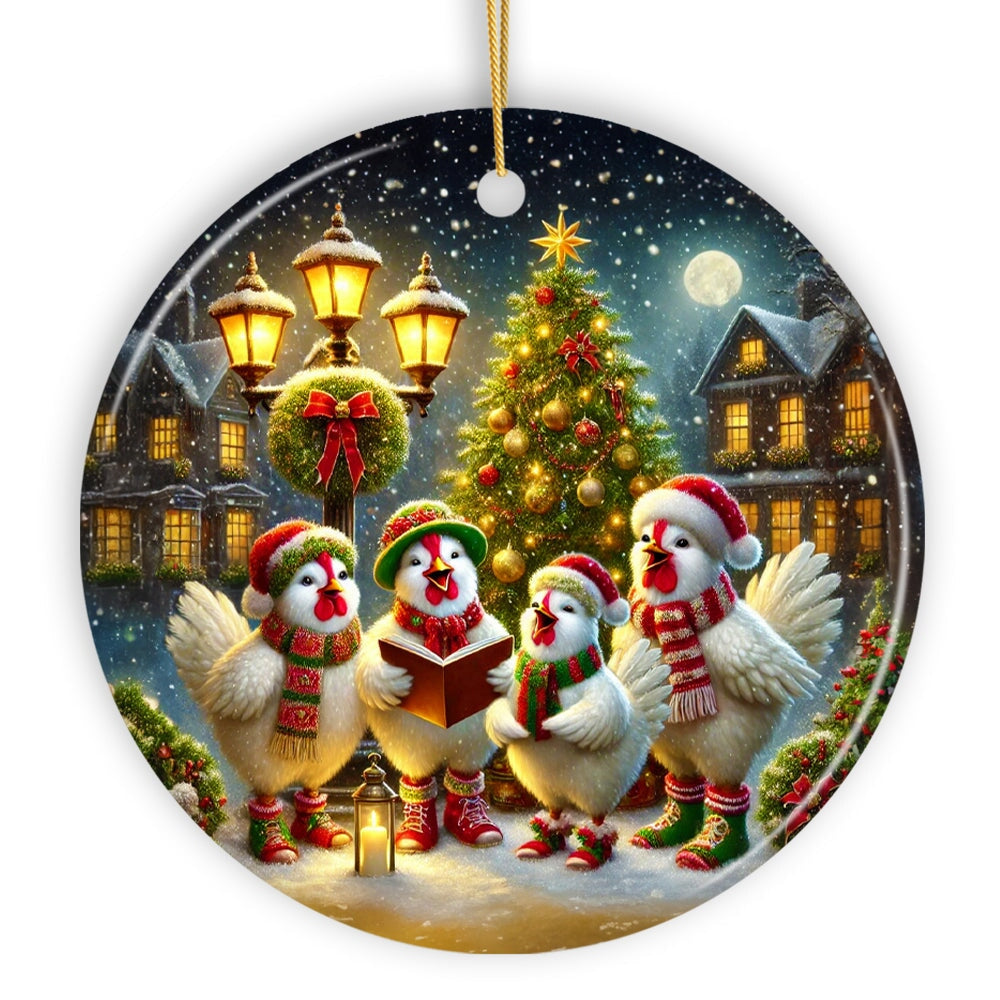 Delightful Victorian Chicken Carolers Ornament, Cozy Christmas Tree Decor from OrnamentallyYou