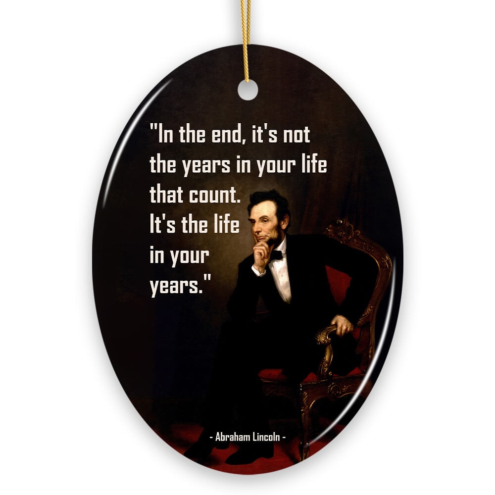 Abraham Lincoln Motivational Life Quote Ornament, Inspirational Gift from OrnamentallyYou